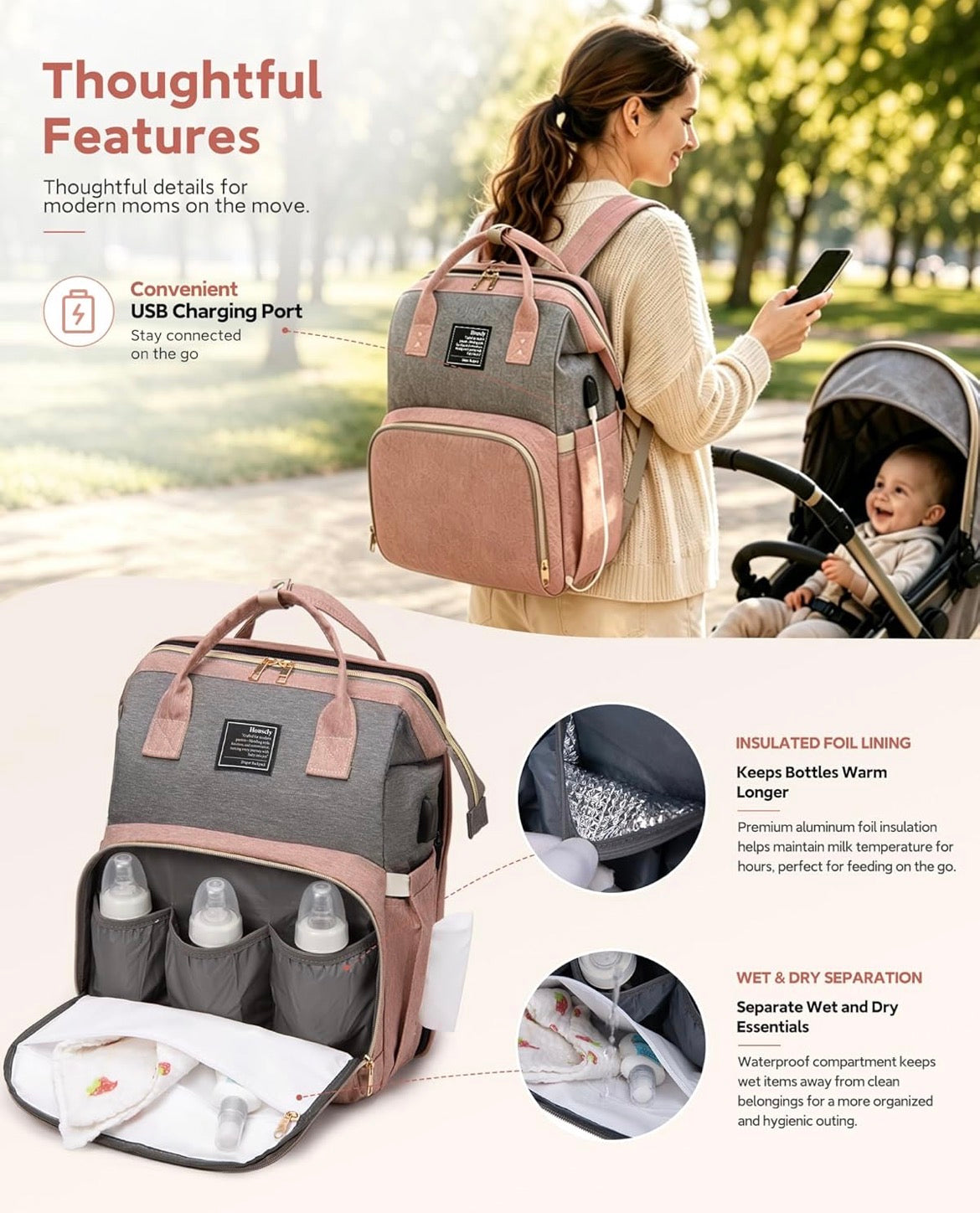 Momshell™ Premium Diaper Backpack