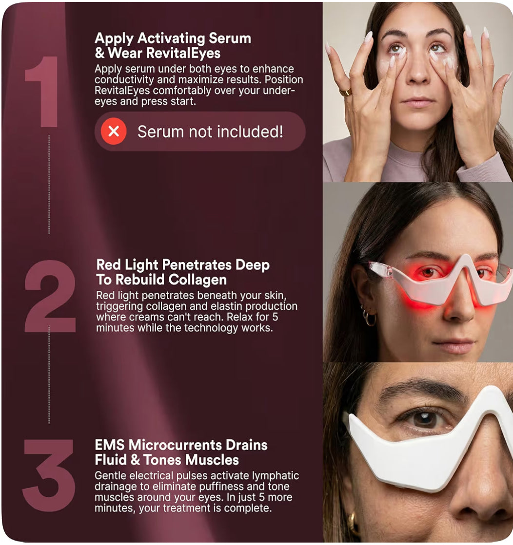 Oria® 2-in-1 Red Light Therapy + EMS to Erase Eye Bags